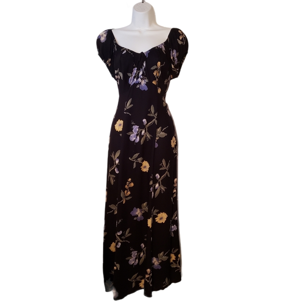 ROMEO ROMEO Navy flower peasant dress
